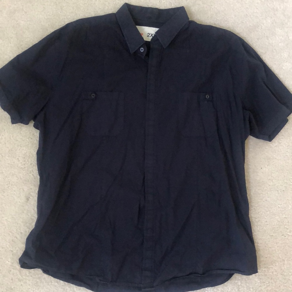 Mens short sleeve shirt xxl black
